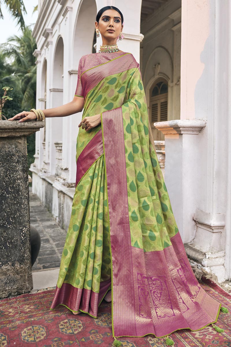 Green Color Art Silk Fabric Function Style Imperial Saree | Buy Online India