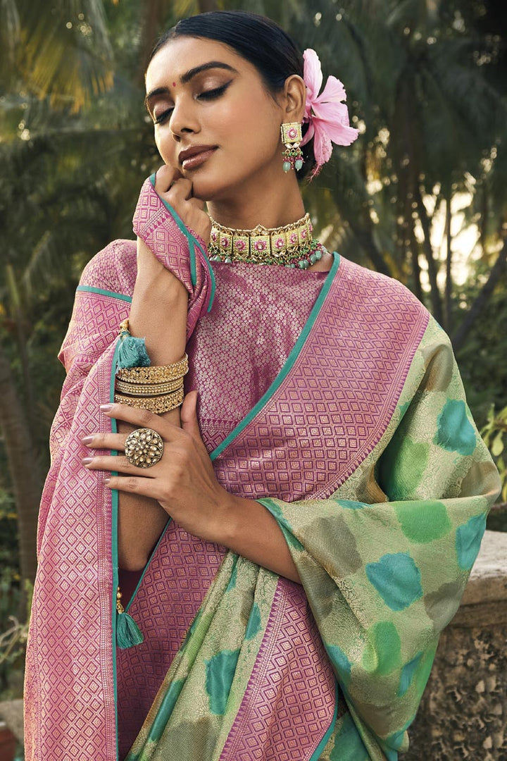 Alluring Multi Color Art Silk Fabric Function Style Sober Saree
