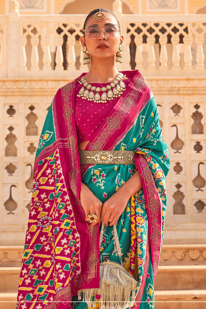 Function Style Sea Sea Green Color Majestic Art Silk Saree