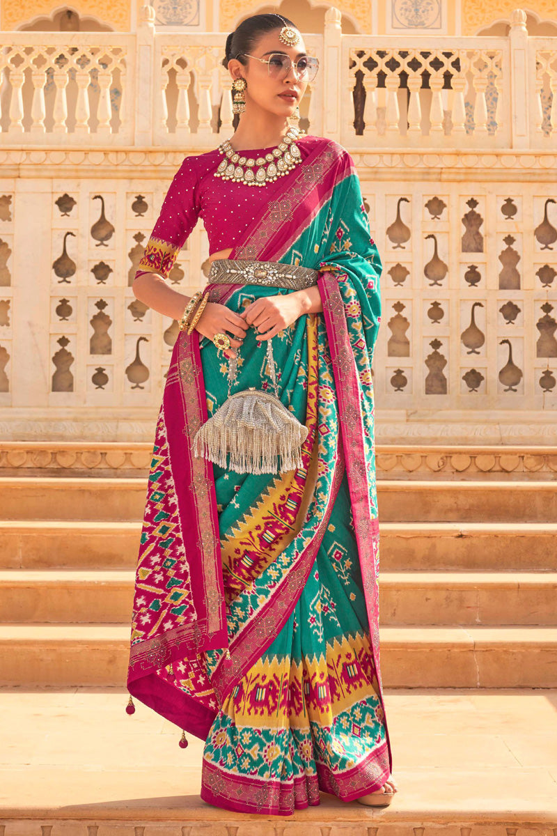 Function Style Sea Sea Green Color Majestic Art Silk Saree