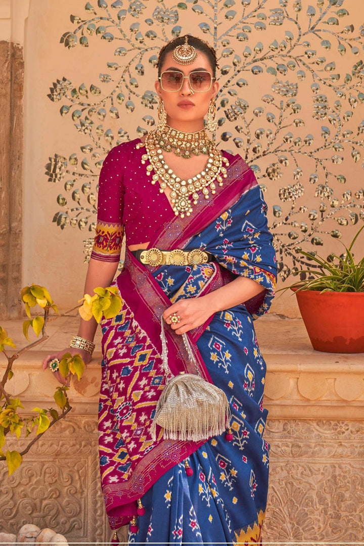Blue Color Function Style Admirable Art Silk Saree