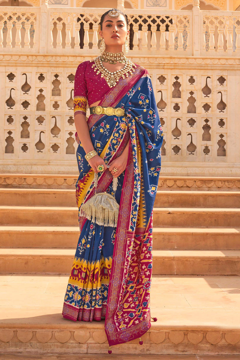 Blue Color Function Style Admirable Art Silk Saree