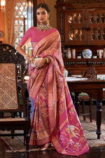Load image into Gallery viewer, Radiant Rust Color Art Silk Fabric Digital Printed Saree
