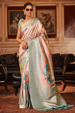 Load image into Gallery viewer, Pink Color Jacquard Fabric Amazing Festive Look Saree
