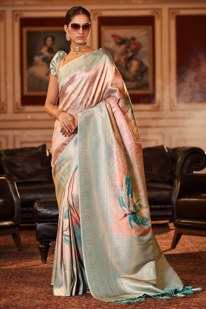 Pink Color Jacquard Fabric Amazing Festive Look Saree