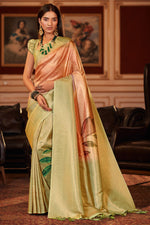 Load image into Gallery viewer, Stunning Festive Look Georgette Fabric Saree In Peach Color
