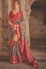 Load image into Gallery viewer, Multi Color Pleasant Printed Patola Silk Saree
