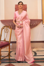 Load image into Gallery viewer, Entrancing Art Silk Handloom Weaving Saree In Peach Color
