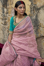 Load image into Gallery viewer, Pink Color Wonderful Festive Look Organza Saree
