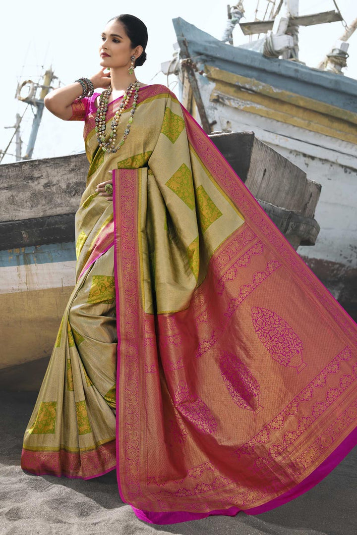 Green Color Art Silk Function Look Imperial Saree
