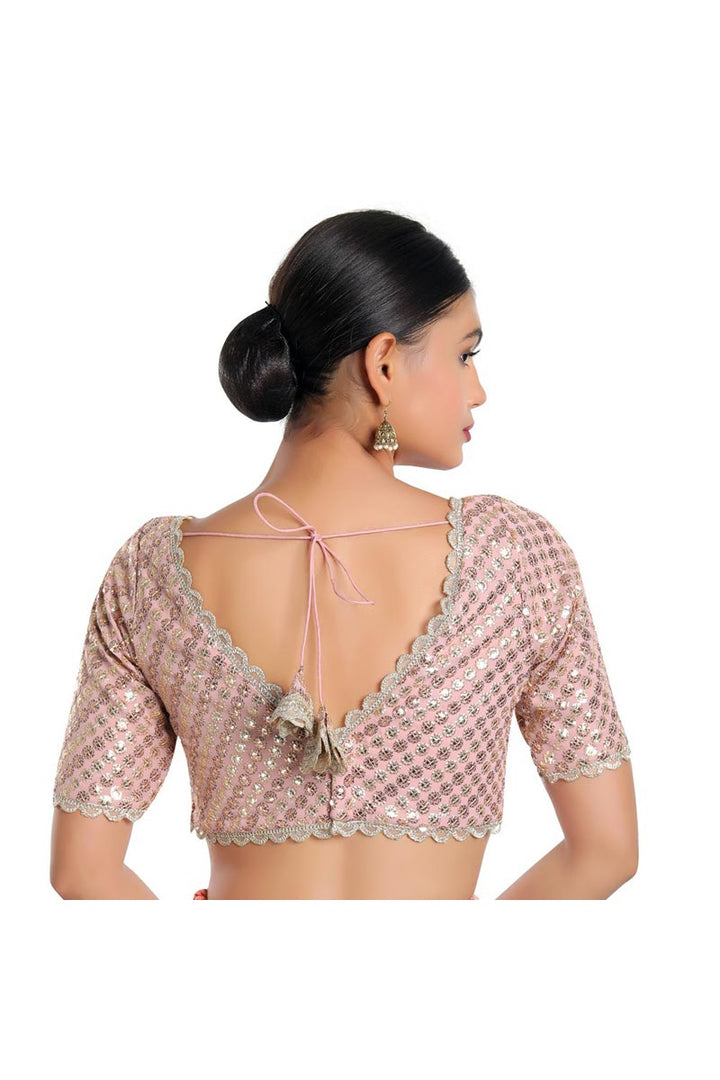 Pink Color Readymade Blouse In Georgett Fabric