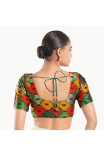 Load image into Gallery viewer, Brocade Fabric Green Color Readymade Blouse
