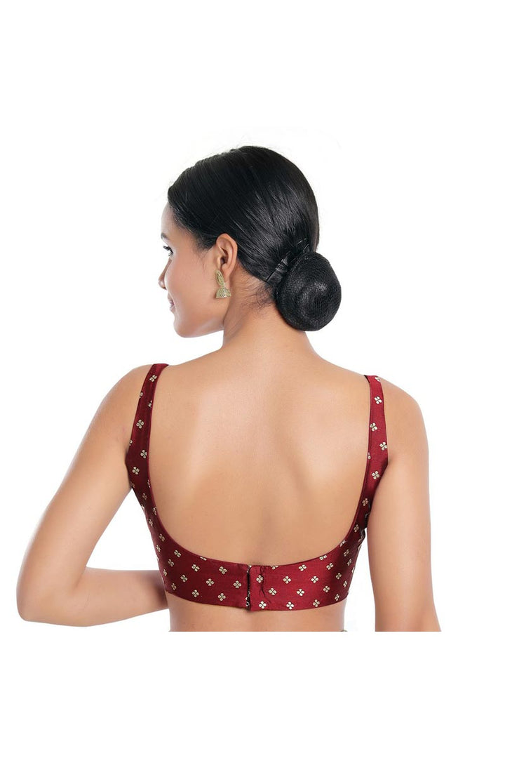 Maroon Color Silk Fabric Readymade Blouse