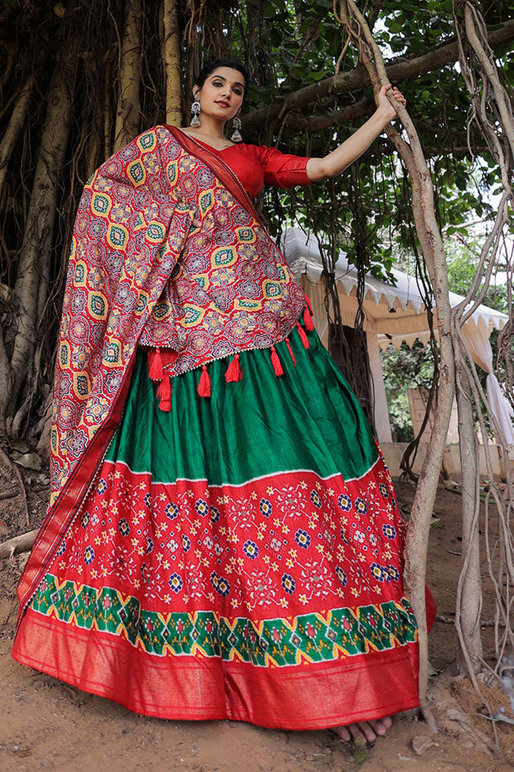 Dola Silk Green Color Function Lehenga Choli With Foil Printed Work