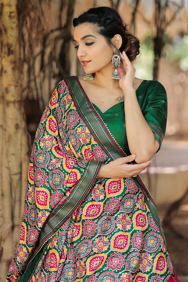 Dola Silk Rani Color Function Lehenga Choli With Foil Printed Work