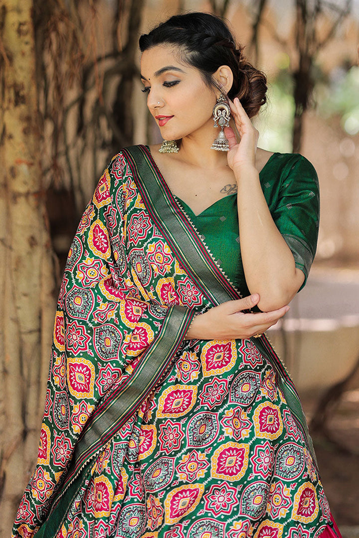 Dola Silk Rani Color Function Lehenga Choli With Foil Printed Work