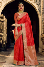Load image into Gallery viewer, Art Silk Red Color Weaving Work Festive Wear Fancy Saree
