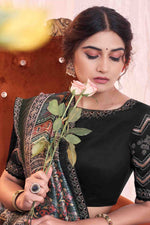 Load image into Gallery viewer, Grey Color Function Wear Vintage Art Silk Fabric Printed Saree
