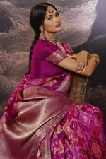 Load image into Gallery viewer, Dazzling Magenta Color Weaving Work Saree In Art Silk Fabric
