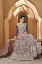 Load image into Gallery viewer, Georgette Fabric Chikoo Color Glorious Long Gown With Dupatta
