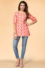 Load image into Gallery viewer, Rayon Fabric Beguiling Short length kurti In Pink Color
