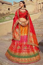 Load image into Gallery viewer, Silk Attractive Weaving Work Wedding Wear Lehenga Choli In Multi Color
