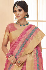 Load image into Gallery viewer, Weaving Work Pink Color Art Silk Fabric Festival Wear Saree
