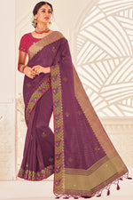 Load image into Gallery viewer, Puja Wear Designer Saree With Embroidered Blouse
