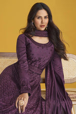 Load image into Gallery viewer, Art Silk Fabric Purple Color Supreme Embroidered Anarkali Suit
