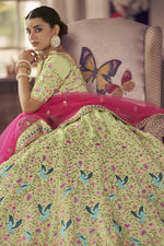 Load image into Gallery viewer, Beautiful Yellow Color Art Silk Fabric Fancy Thread Embroidered Wedding Wear Lehenga Choli
