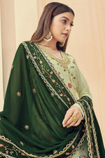 Load image into Gallery viewer, Sea Green Color Awesome Georgette Salwar Suit With Contrast Dupatta
