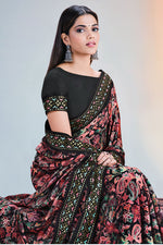 Load image into Gallery viewer, Appealing Multi Color Art Silk Fabric Saree With Embroidered Work
