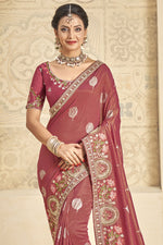 Load image into Gallery viewer, Red Color Embroidered Art Silk Fabric Function Look Saree
