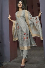 Load image into Gallery viewer, Incredible Digital Printed Work On Jacquard Fabric Grey Color Daily Wear Salwar Suit
