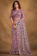 Load image into Gallery viewer, Party Wear Lavender Color Fancy Fabric Saree With Designer Blouse
