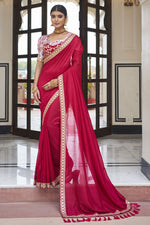 Load image into Gallery viewer, Red Color Art Silk Fabric Festive Wear Ravishing Border Work Saree
