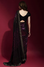 Load image into Gallery viewer, Imperial Rani Color Georgette Fabric Party Style Saree With Sequins Work
