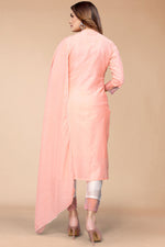 Load image into Gallery viewer, Bewitching Fancy Fabric Kurti Bottom Dupatta Set In Peach Color
