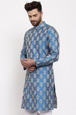 Load image into Gallery viewer, Sky Blue Color Jacquard Fabric Festive Wear Readymade Kurta For Men
