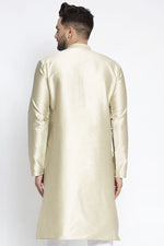 Load image into Gallery viewer, Beige Color Silk Fabric Sangeet Wear Readymade Kurta For Men
