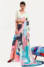 Load image into Gallery viewer, Multi Color Chic Festive Wear Art Silk Fabric Printed Saree
