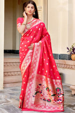 Load image into Gallery viewer, Pink Color Art Silk Fabric Weaving Work Function Wear Fancy Saree
