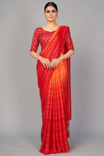 Load image into Gallery viewer, Red Color Art Silk Fabric Fancy Work Daily Wear Saree
