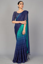 Load image into Gallery viewer, Art Silk Fabric Navy Blue Color Regular Wear Simple Fancy Work Saree

