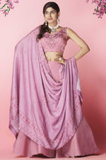 Load image into Gallery viewer, Pink Color Sangeet Wear Chiffon Fabric Lehenga With Splendid Embroidered Work
