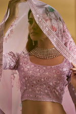 Load image into Gallery viewer, Pink Color Wedding Wear Sequince Work Lehanga Choli In Art Silk Fabric

