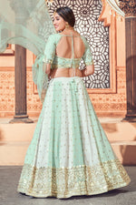 Load image into Gallery viewer, Georgette Fabric Wedding Wear Sea Green Color Sequins Work Lehenga Choli
