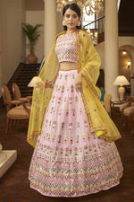 Load image into Gallery viewer, Pretty Georgette Fabric Embroidered Sangeet Wear Lehenga Choli In Pink Color