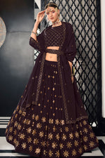 Load image into Gallery viewer, Georgette Fabric Purple Color Lehenga With Winsome Sequins Work
