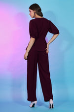 Load image into Gallery viewer, Maroon Color Fancy Party Wear Designer Readymade Co Ord Set

